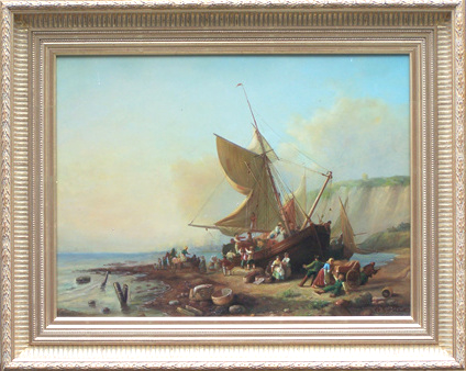 Tableau de marine dans un cadre présenté comme « cadre Empire »